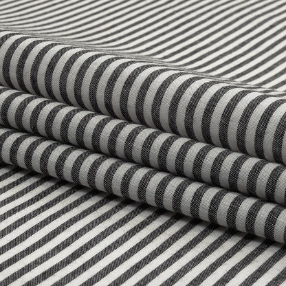 Black and White Railroad Stripes Cotton and Polyester Woven Folded