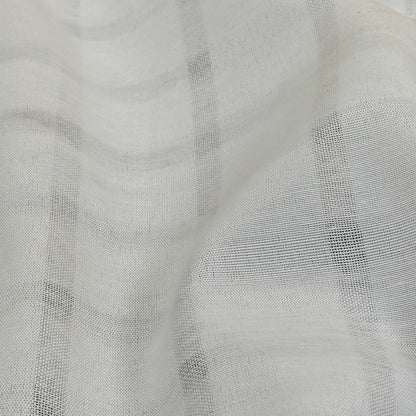 White Sheer Stripes Cotton and Polyester Woven Detail