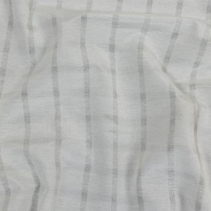 White Sheer Stripes Cotton and Polyester Woven