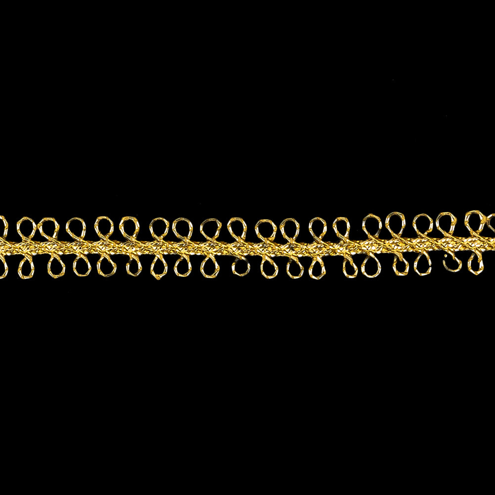 Metallic Gold Loopy Braided Trim - 0.5" Detail
