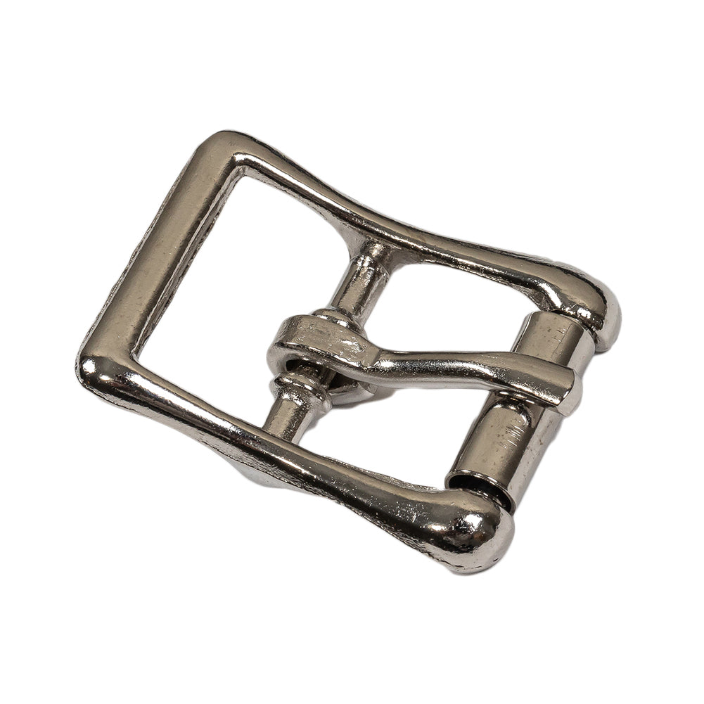 Silver Bent Organic Rectangle Metal Buckle - 1" x 1.25" Detail