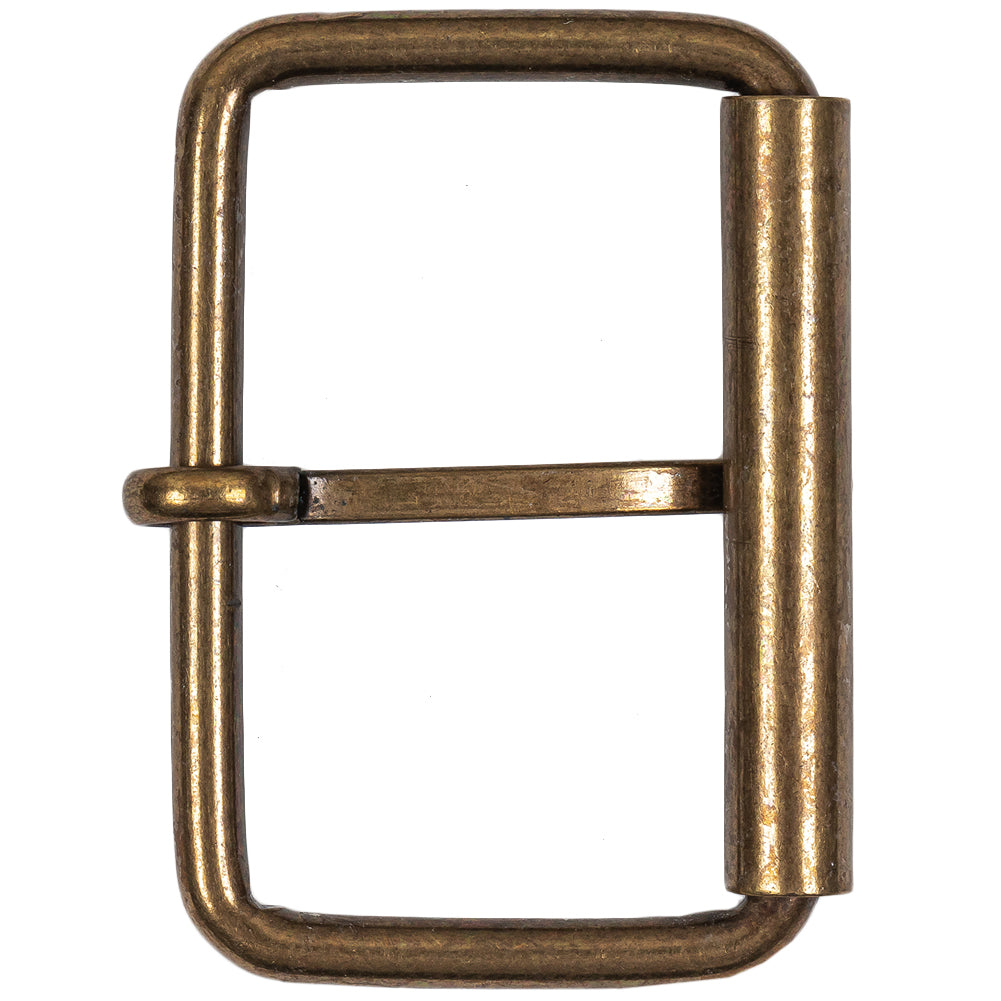 Antique Gold Rectangular Metal Roller Buckle - 2.375" x 1.625" - Detail - Image 3 of 4
