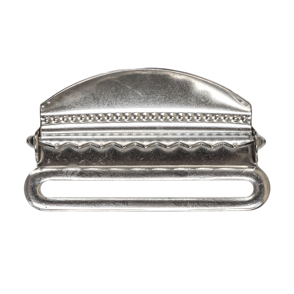 Silver Metal Suspender Slide Adjusters Pair - 1.5" Full