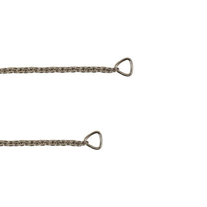 Silver Textured Chain Purse Strap with Triangular Rings - 16" x 0.375" Folded