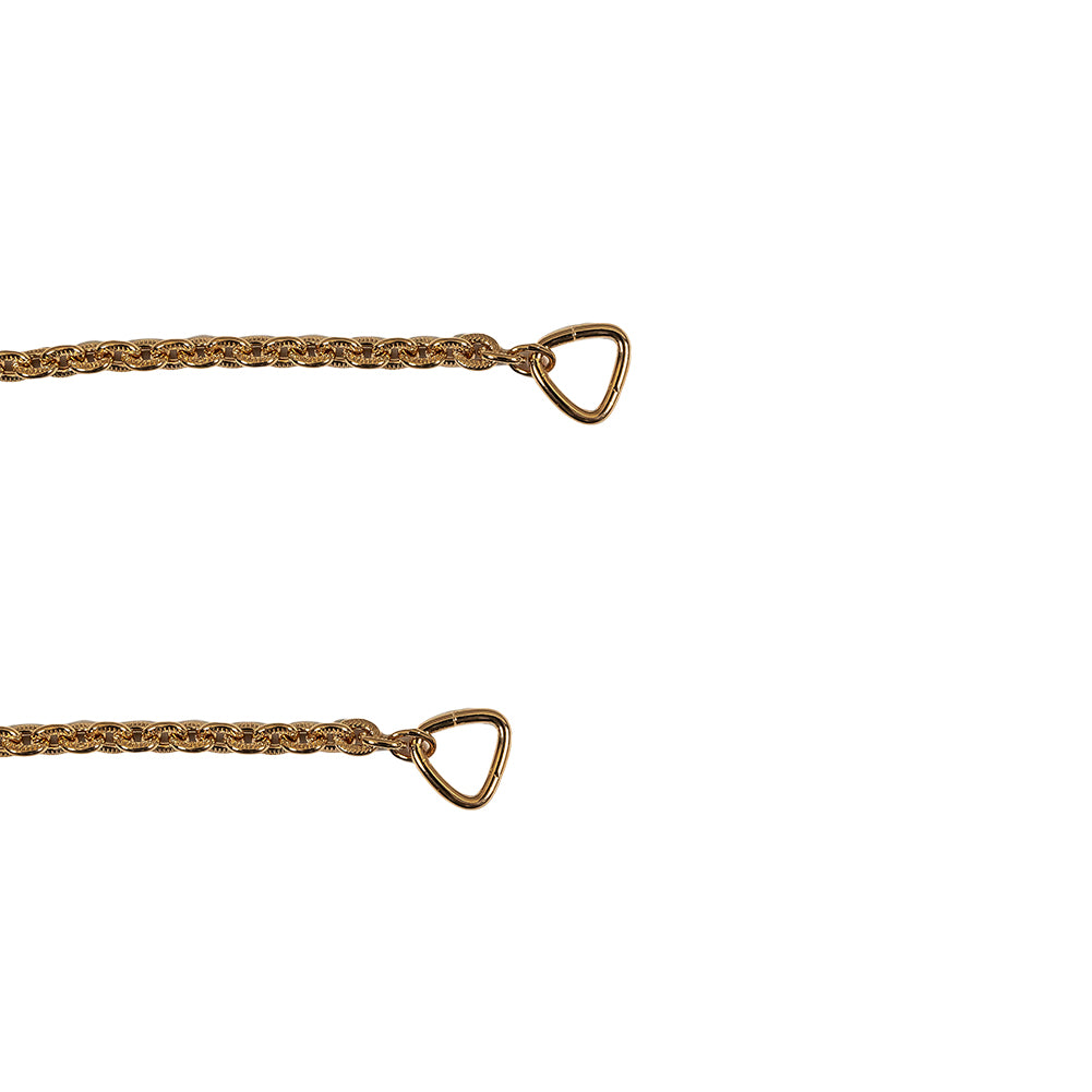 Gold Textured Chain Purse Strap with Triangular Rings - 16" x 0.375" Folded