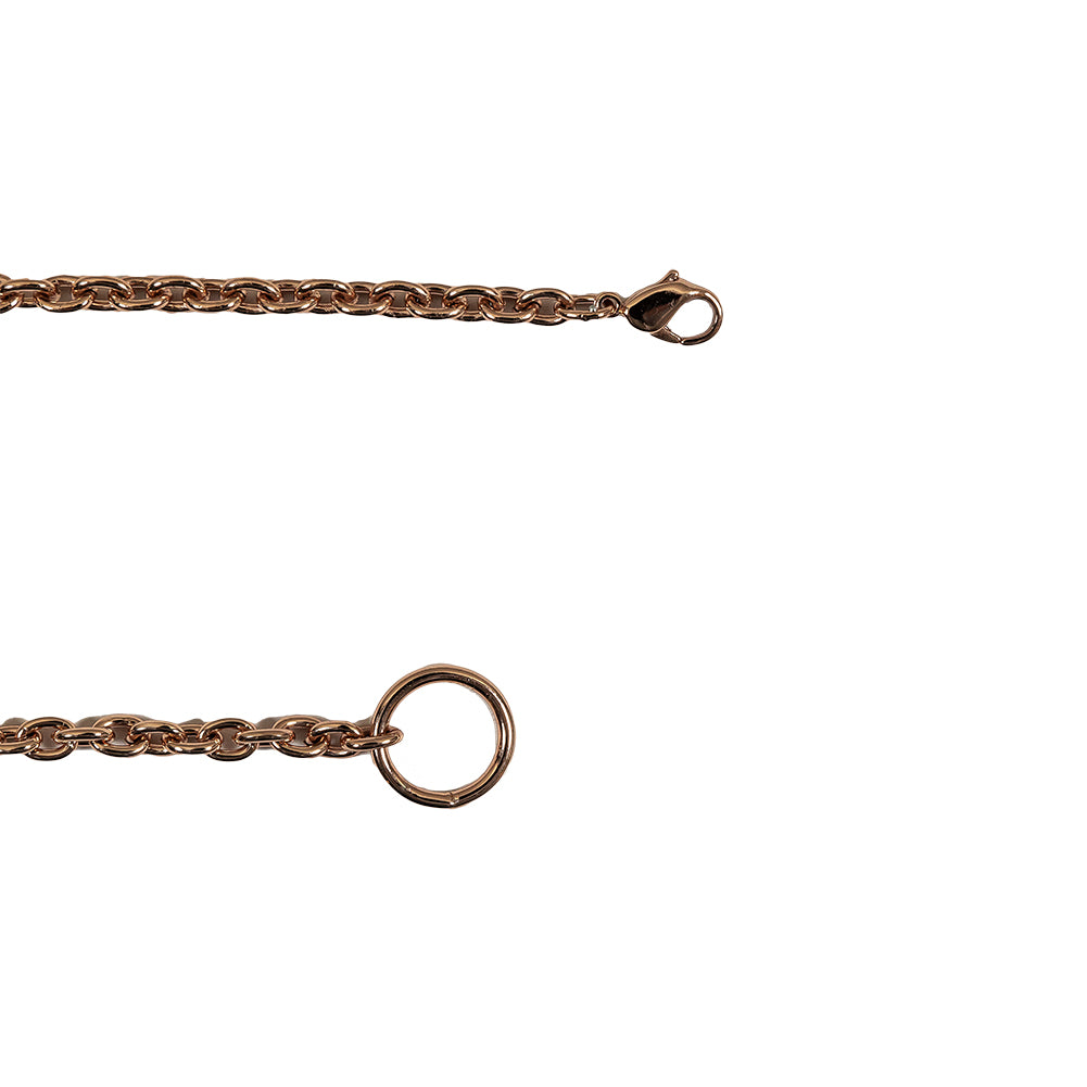 Rose Gold Chain Purse Strap with Lobster Claw Clasp and O Ring - 54" X 0.5" Folded