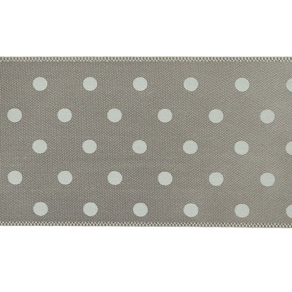 Gray and White Polka Dot Satin Ribbon - 1.5" Detail