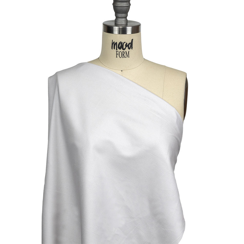 Pale Gray Cotton Basketweave Shirting Drape