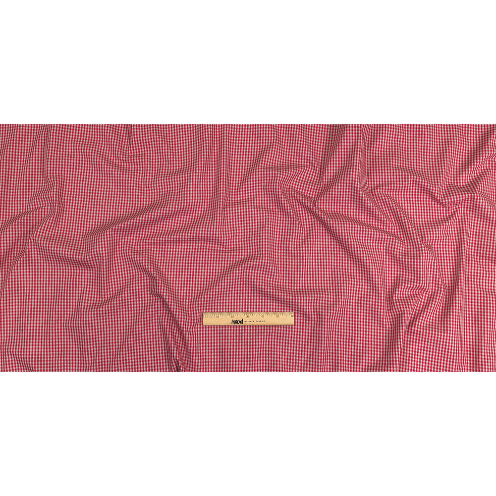 Red and Gray Checked Cotton and Polyester Shirting Full