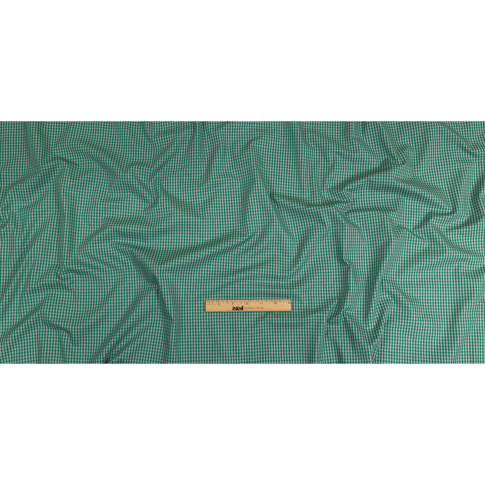 Green and Gray Checked Cotton and Polyester Shirting Full