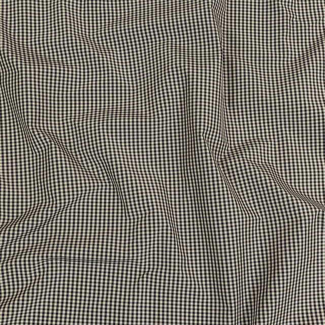 Black and Cream Little Checks Cotton and Polyester Shirting