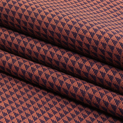 Navy and Orange Triangles Cotton and Polyester Twill Folded
