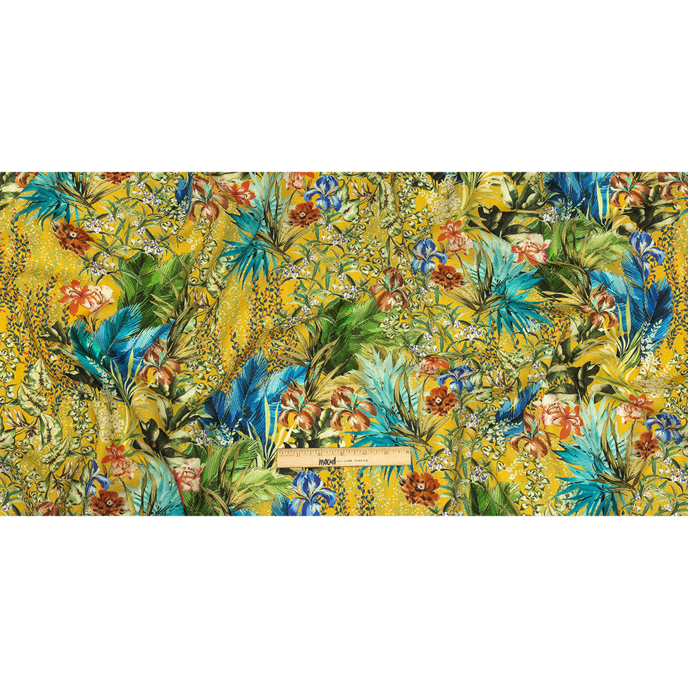 Linen and Rayon Woven Print - Yellow and Multicolor Floral - Mood Exclusive Amazonia Full
