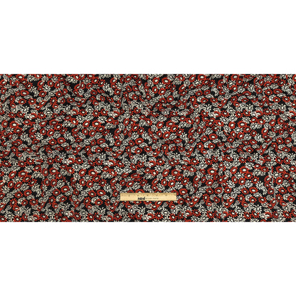 Fluid Polyester Twill Print - Red, White and Black Floral - Mood Exclusive Shaken Not Stirred Full
