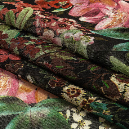 Mood Exclusive Black Botanical Bounty Viscose Georgette Folded