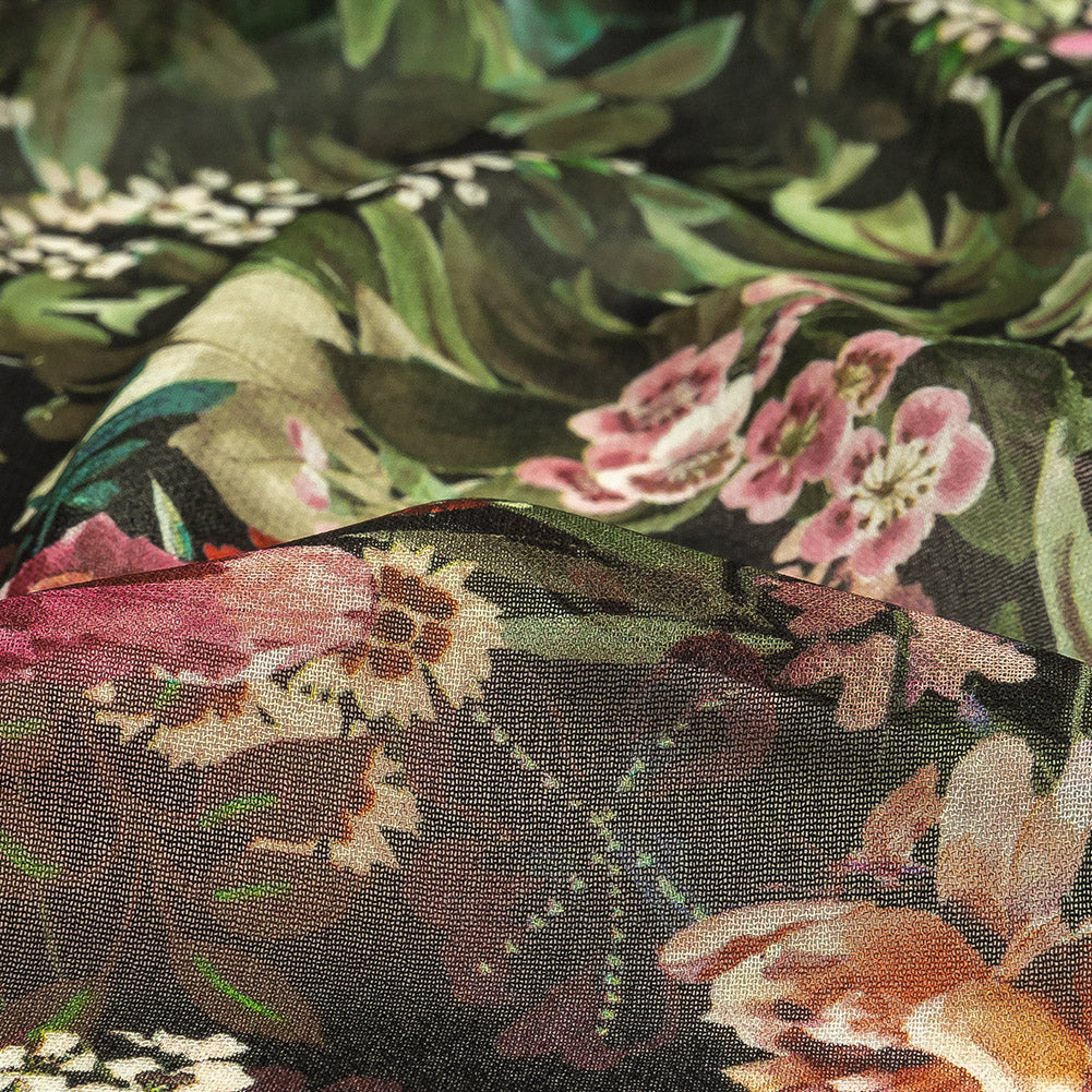 Mood Exclusive Black Botanical Bounty Viscose Georgette Detail