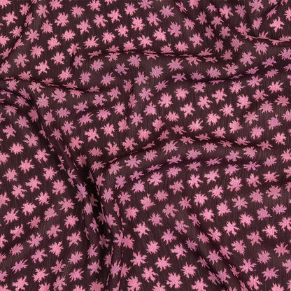 Mood Exclusive Purple Fine Fireworks Crinkled Polyester Georgette