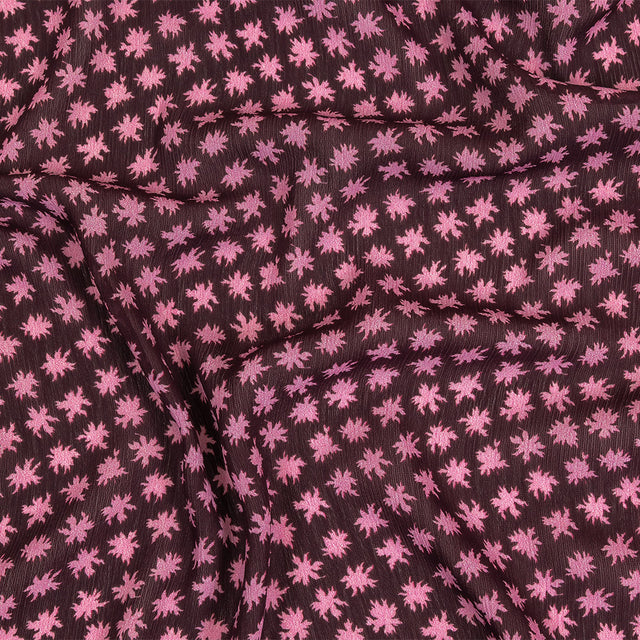 Mood Exclusive Purple Fine Fireworks Crinkled Polyester Georgette