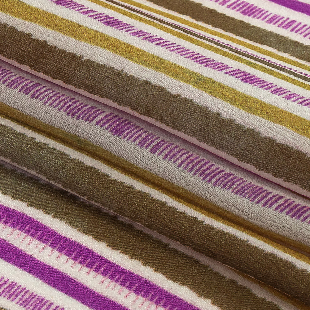 Mood Exclusive Orchid Tint Banded Together Polyester Crepe de Chine Folded