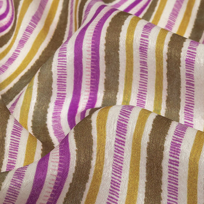 Mood Exclusive Orchid Tint Banded Together Polyester Crepe de Chine Detail