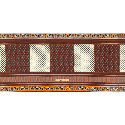 Polyester Crepe de Chine Panel - Brown, White and Orange Paisley Patchwork - Mood Exclusive Tidy Tapestry Full