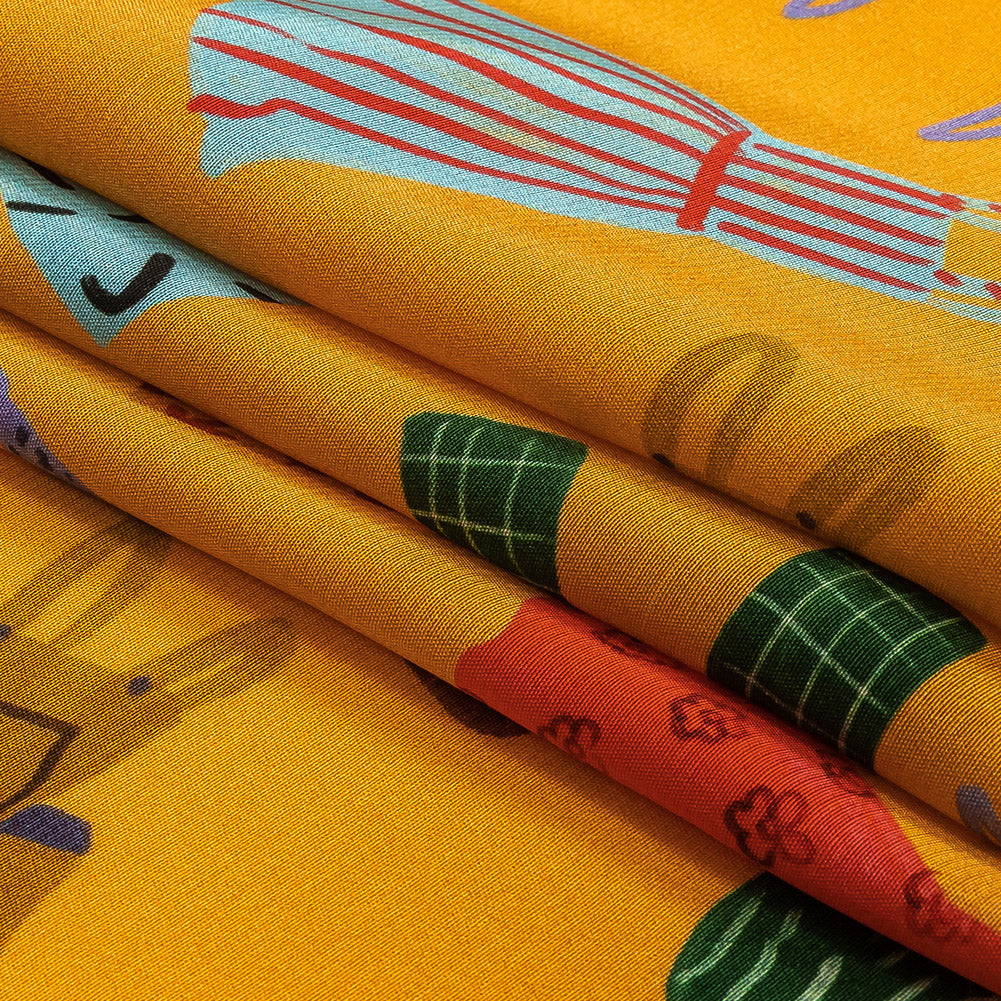 Mood Exclusive Yellow Laundry Day Viscose Poplin Folded