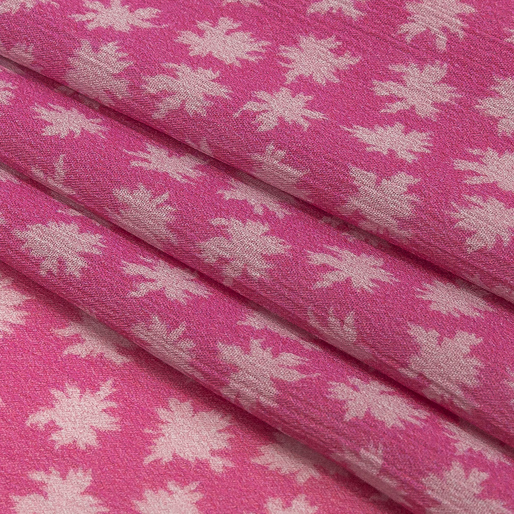 Mood Exclusive Pink Fine Fireworks Crinkled Polyester Georgette Folded
