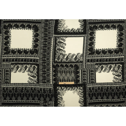 Viscose Crepe Print - Black and Cream Paisley Patches - Mood Exclusive Speak and Enter Full
