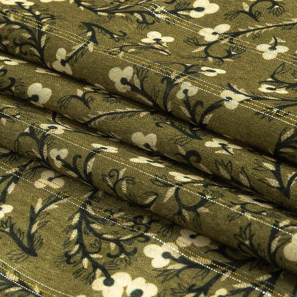 Mood Exclusive Stately Sprouts Metallic Pinstriped Viscose Dobby Folded