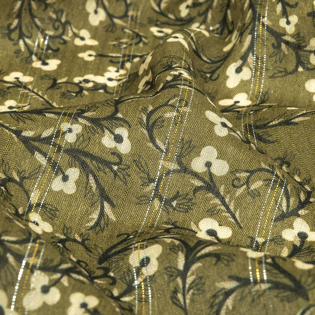 Mood Exclusive Stately Sprouts Metallic Pinstriped Viscose Dobby Detail