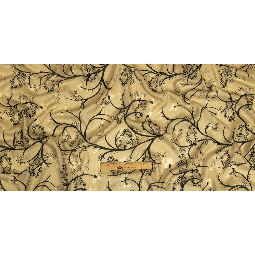 Mood Exclusive Beige Amoeba Metallic Pinstriped Viscose Dobby Full