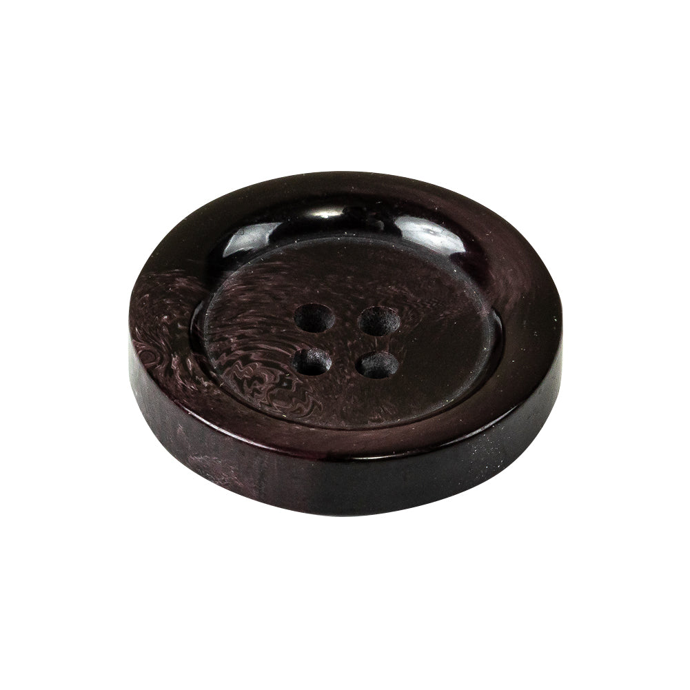 Plum Swirls Plastic 4-Hole Dish Button - 40L/25.5mm Folded