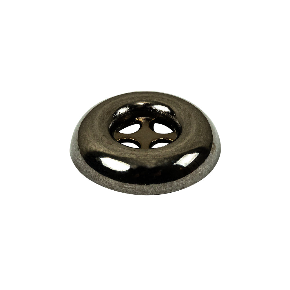 Italian Gunmetal 4-Hole Deepwell Metal Button - 36L/23mm Folded