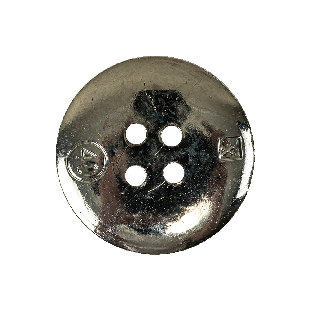 Italian Silver 4-Hole Tiny Mound Metal Button - 40L/25.5mm Detail