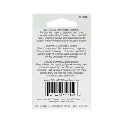 Schmetz Embroidery Machine Needles - Assorted Sizes - 5 ct Detail