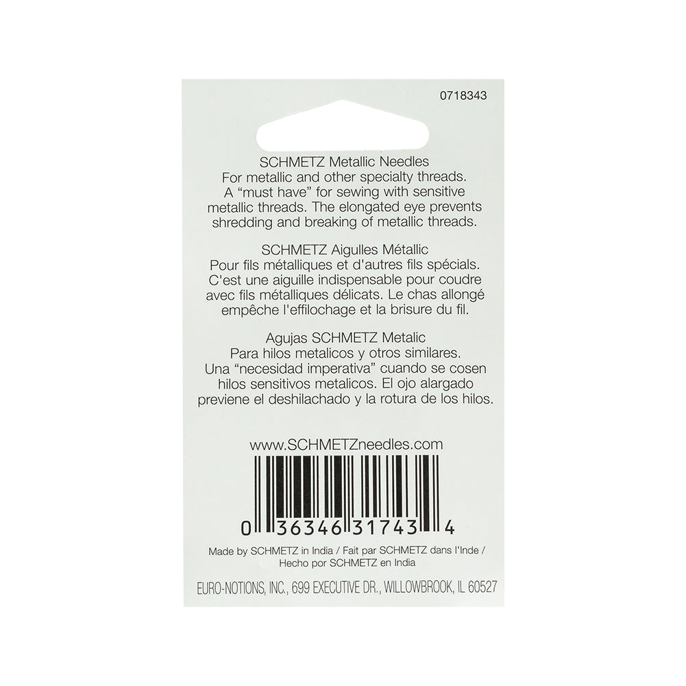 Schmetz Metallic Machine Needles - 80/12 - 5 ct Detail