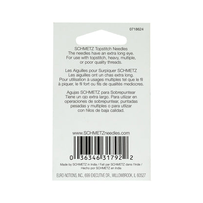 Schmetz Topstitch Machine Needles - 80/12 - 5 ct Detail