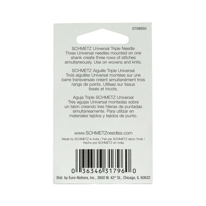 Schmetz Triple Machine Needle - 2.5/80 - 1 ct Detail