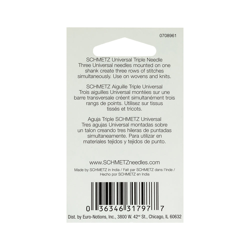 Schmetz Triple Machine Needle - 3.0/80 - 1 ct Detail