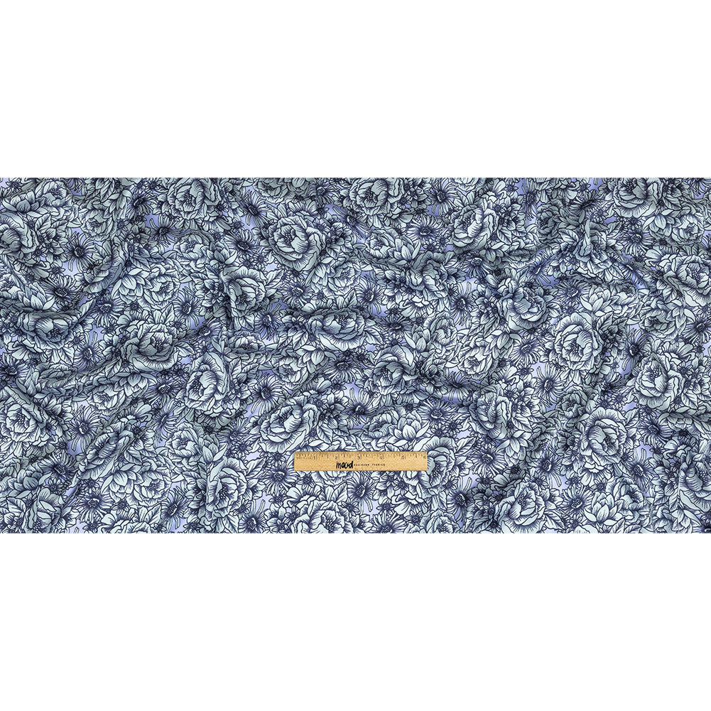 Polyester Twill Print - Pale Blue Florals - Mood Exclusive Calming Quest Full