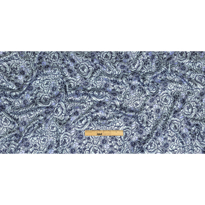 Polyester Twill Print - Pale Blue Florals - Mood Exclusive Calming Quest Full