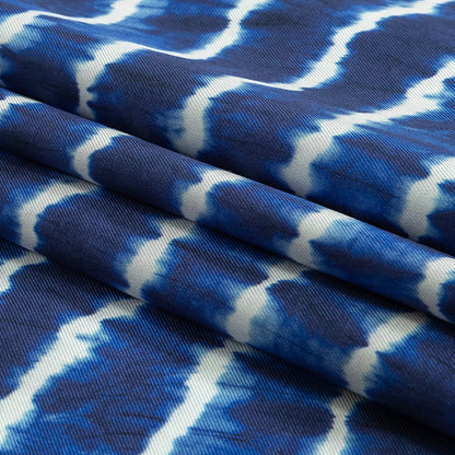 Viscose Twill Print - Blue and White Tie Dye - Mood Exclusive Making Waves Folded