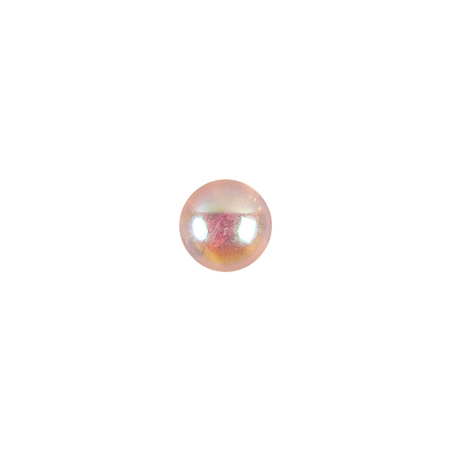 European AB Pink Self Back Glass Button - 12L/7.5mm