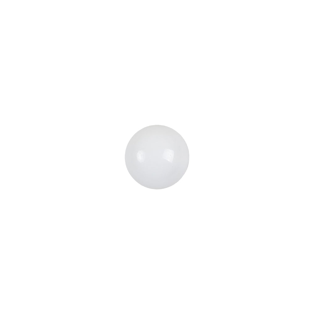 European White Self Back Glass Button - 12L/7.5mm
