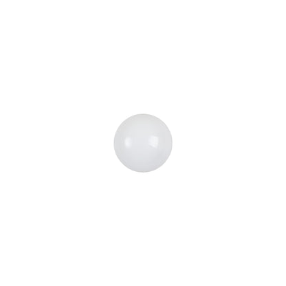 European White Self Back Glass Button - 12L/7.5mm