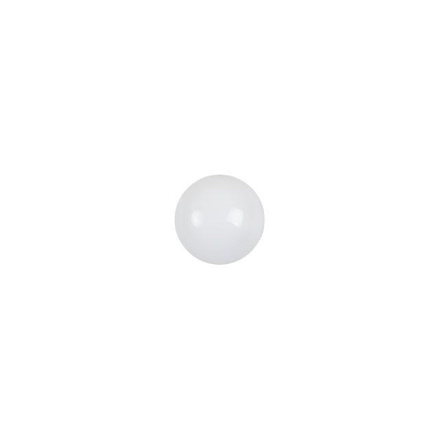 European White Self Back Glass Button - 12L/7.5mm
