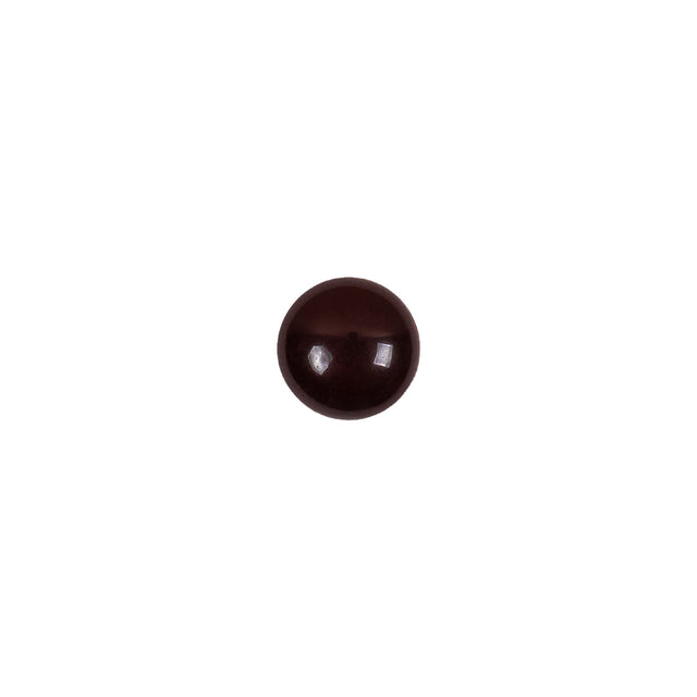 European Brown Half Domed Self Black Glass Button - 12L/7.5mm