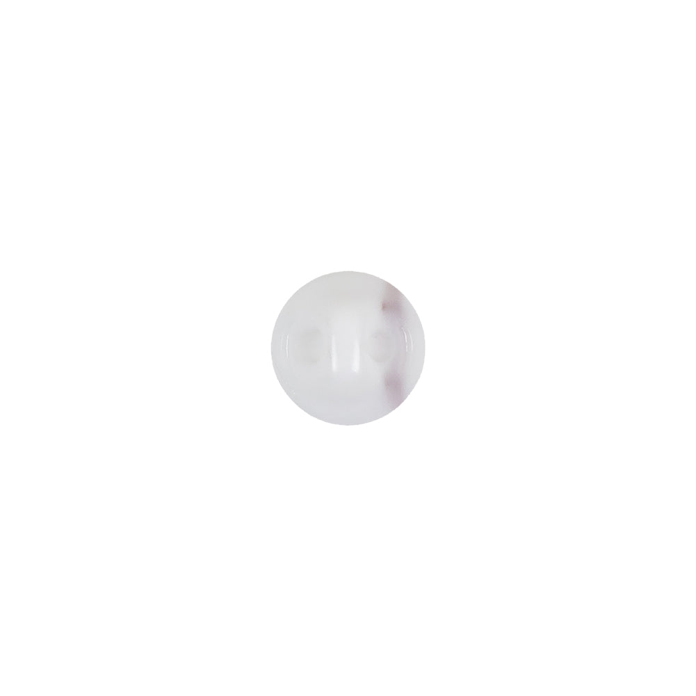 European White Self Back Glass Button - 14L/9mm - Detail - Image 3 of 4