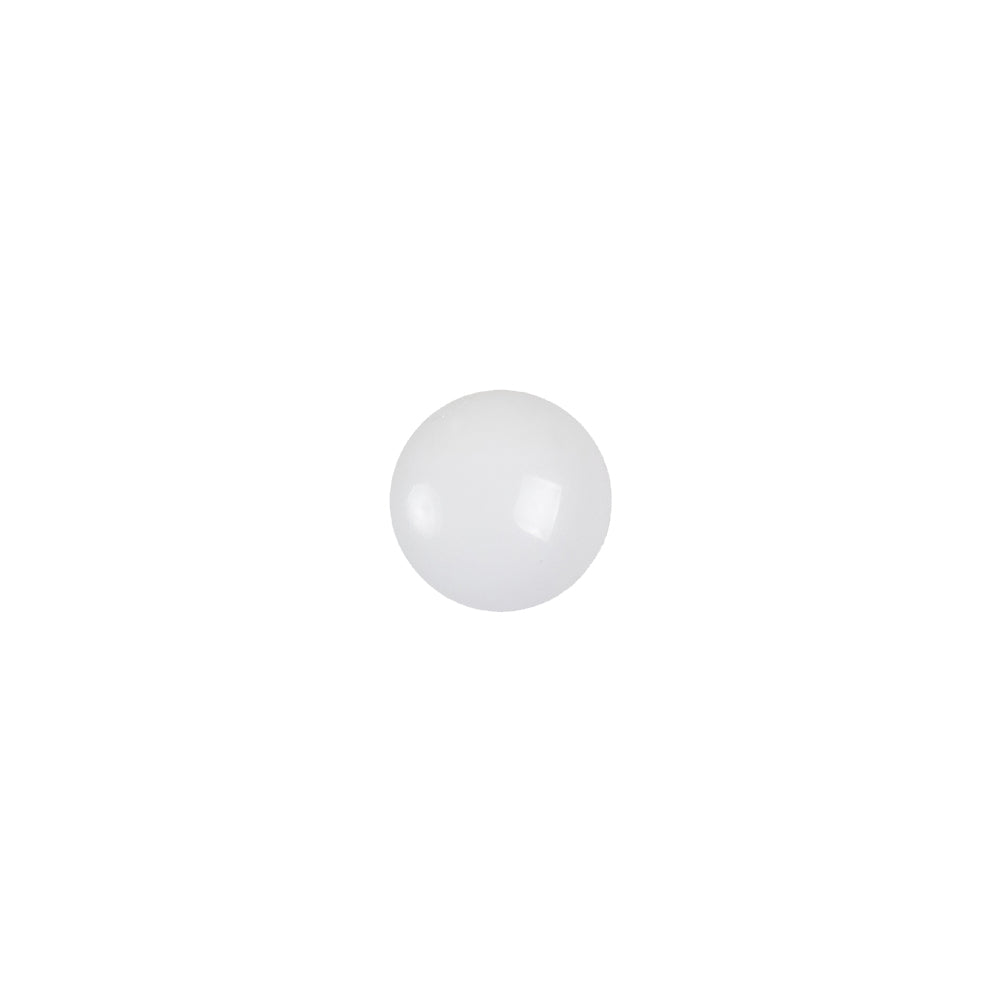 European White Self Back Glass Button - 14L/9mm