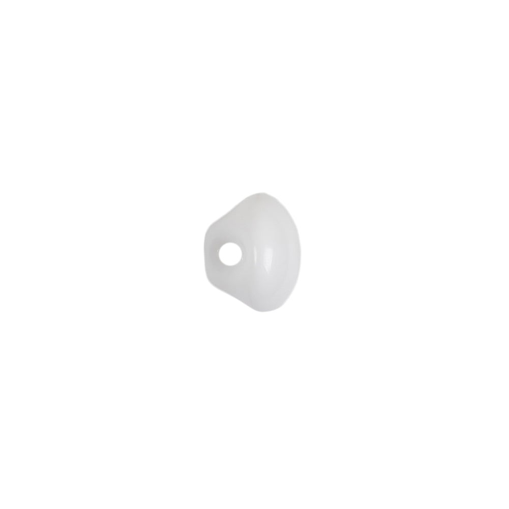 European White Self Back Glass Button - 16L/10mm Detail